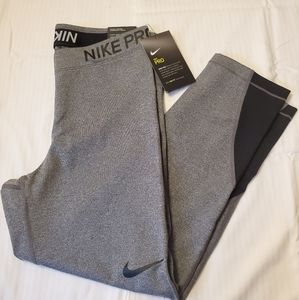 New NIKE PRO Training Tights - Size M (Womens) - Colour: Gray with Black